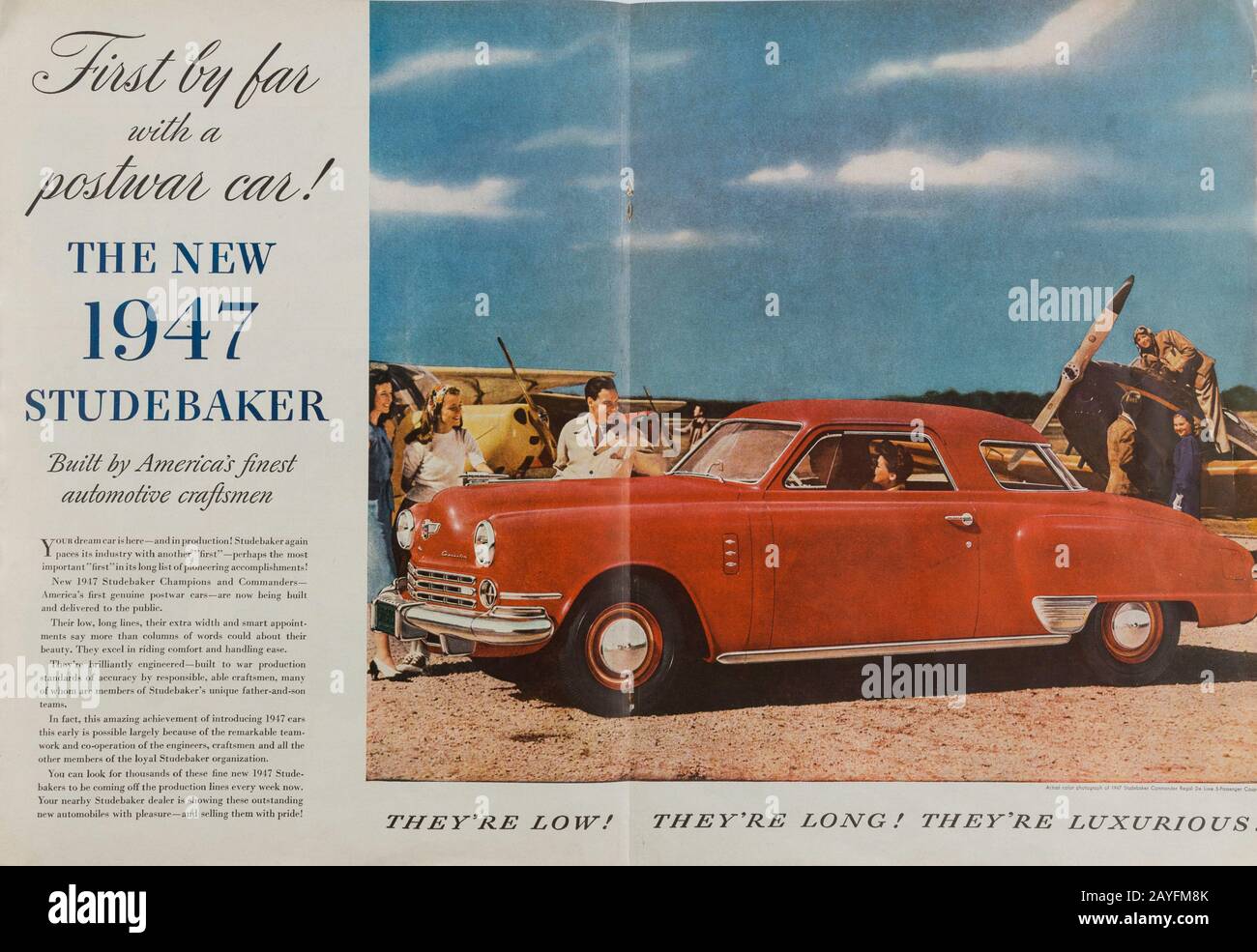 1946 Life Magazine Publicité pour le Studebaker de 1947, États-Unis Banque D'Images