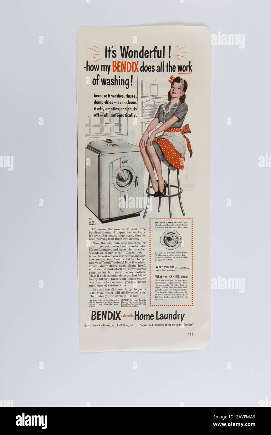 1946 Life Magazine Publicité pour un lave-linge, États-Unis Photo Stock -  Alamy