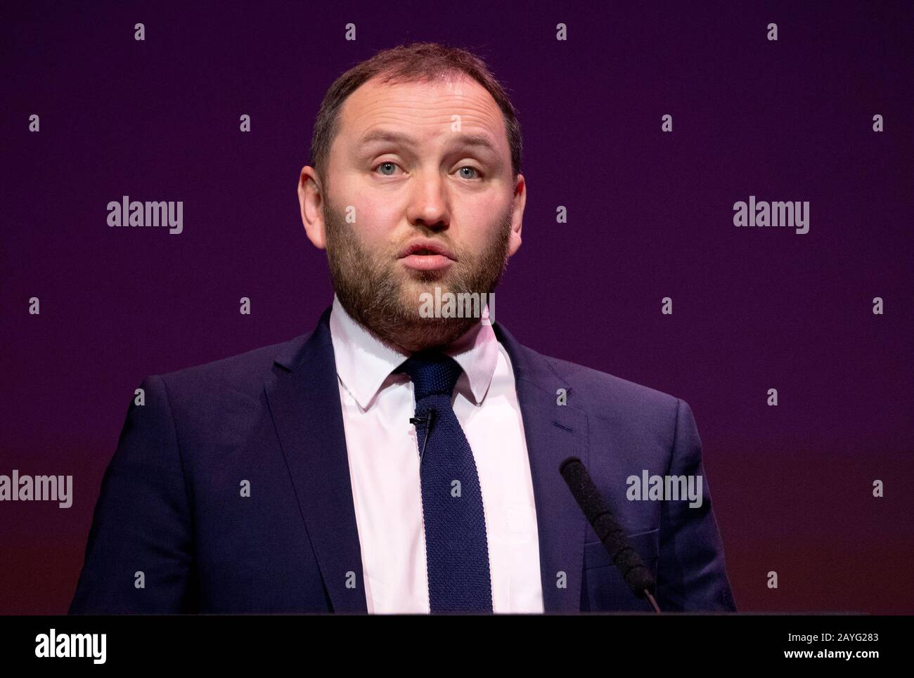 Ian Murray pendant les ruses de direction du Labour au centre de la SEC, à Glasgow. Banque D'Images