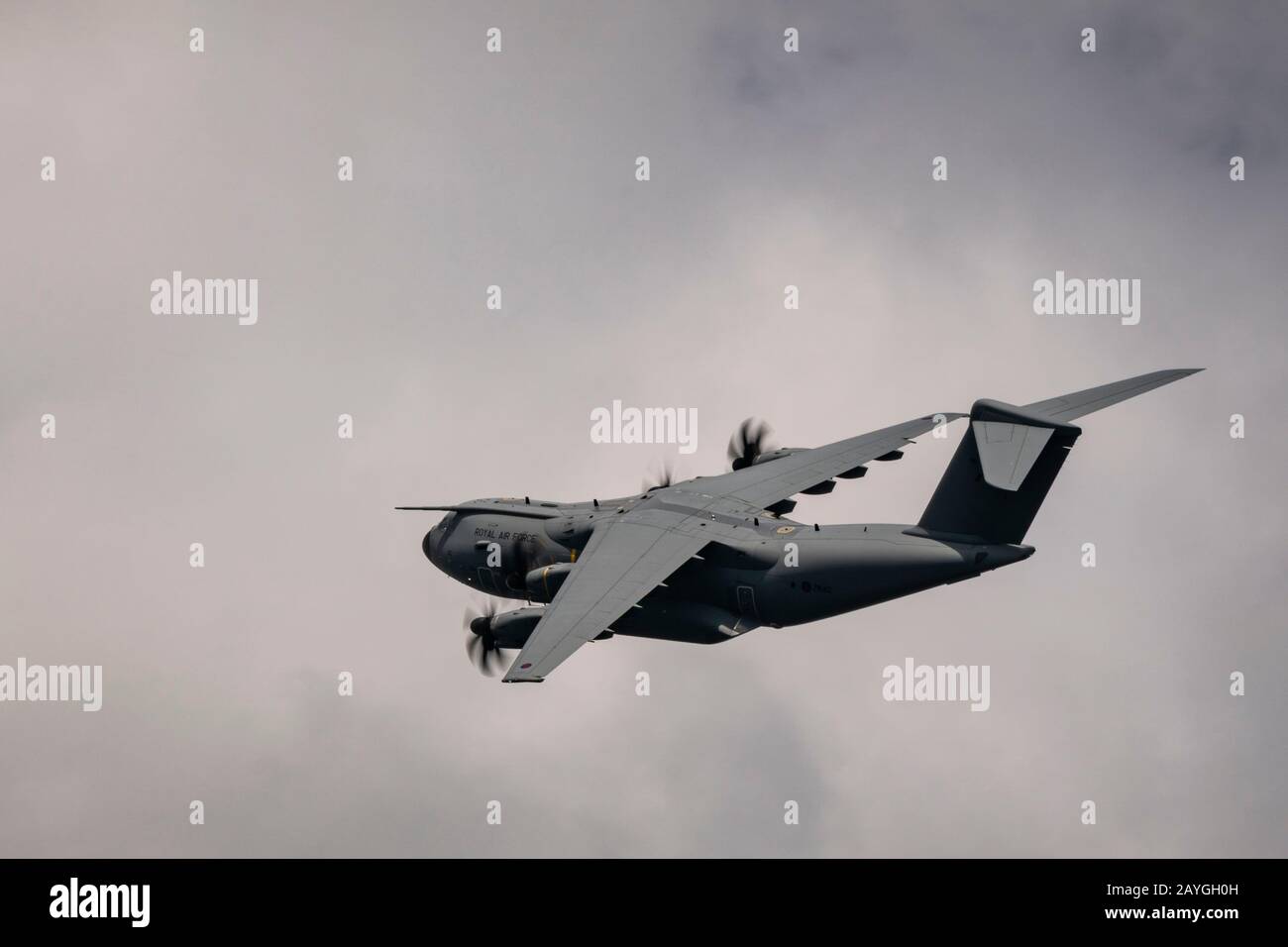 Royal Air Force A400M avion de transport Atlas en vol. Banque D'Images