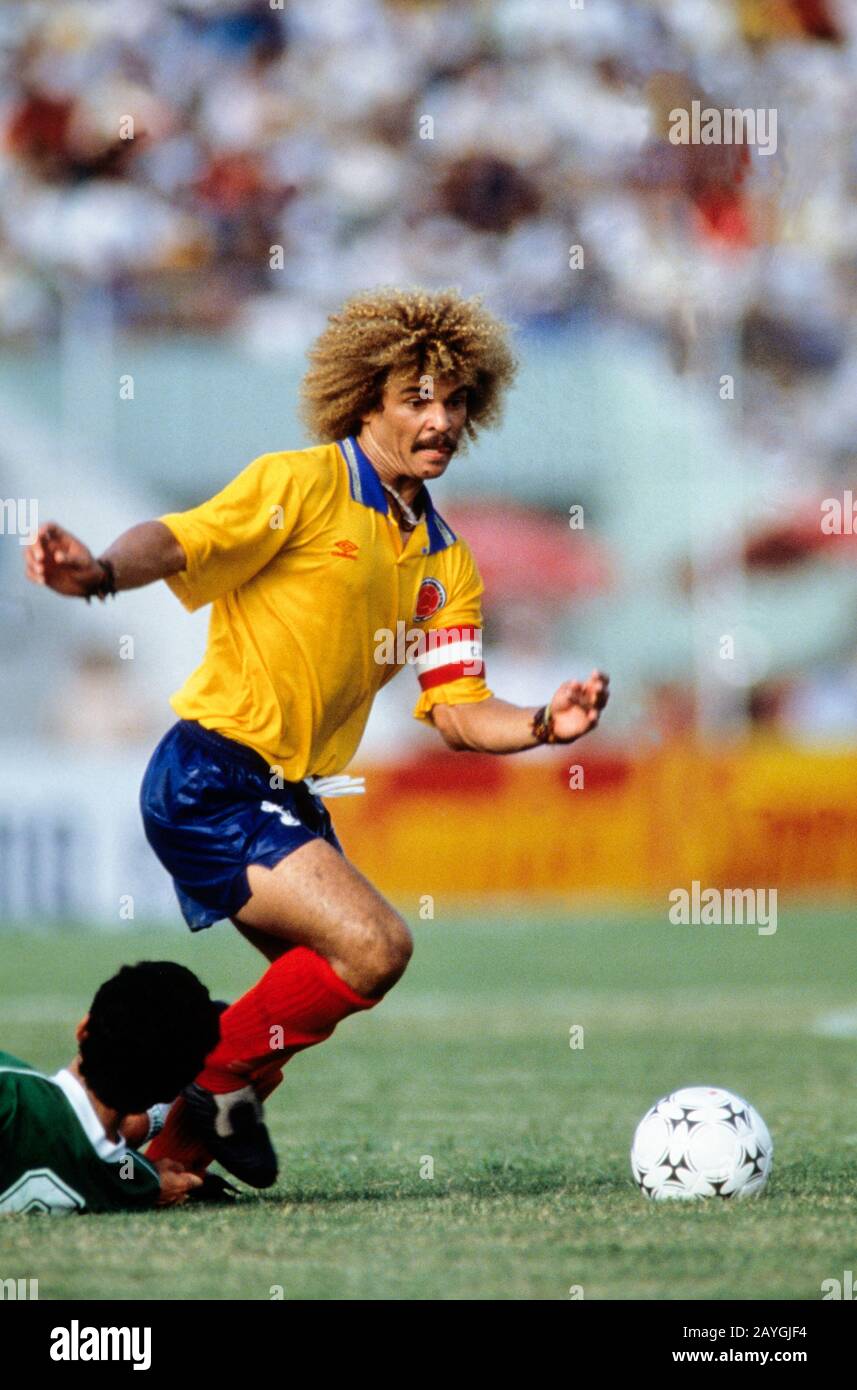 Carlos VALDERRAMA Colombien attaquant milieu de terrain Banque D'Images