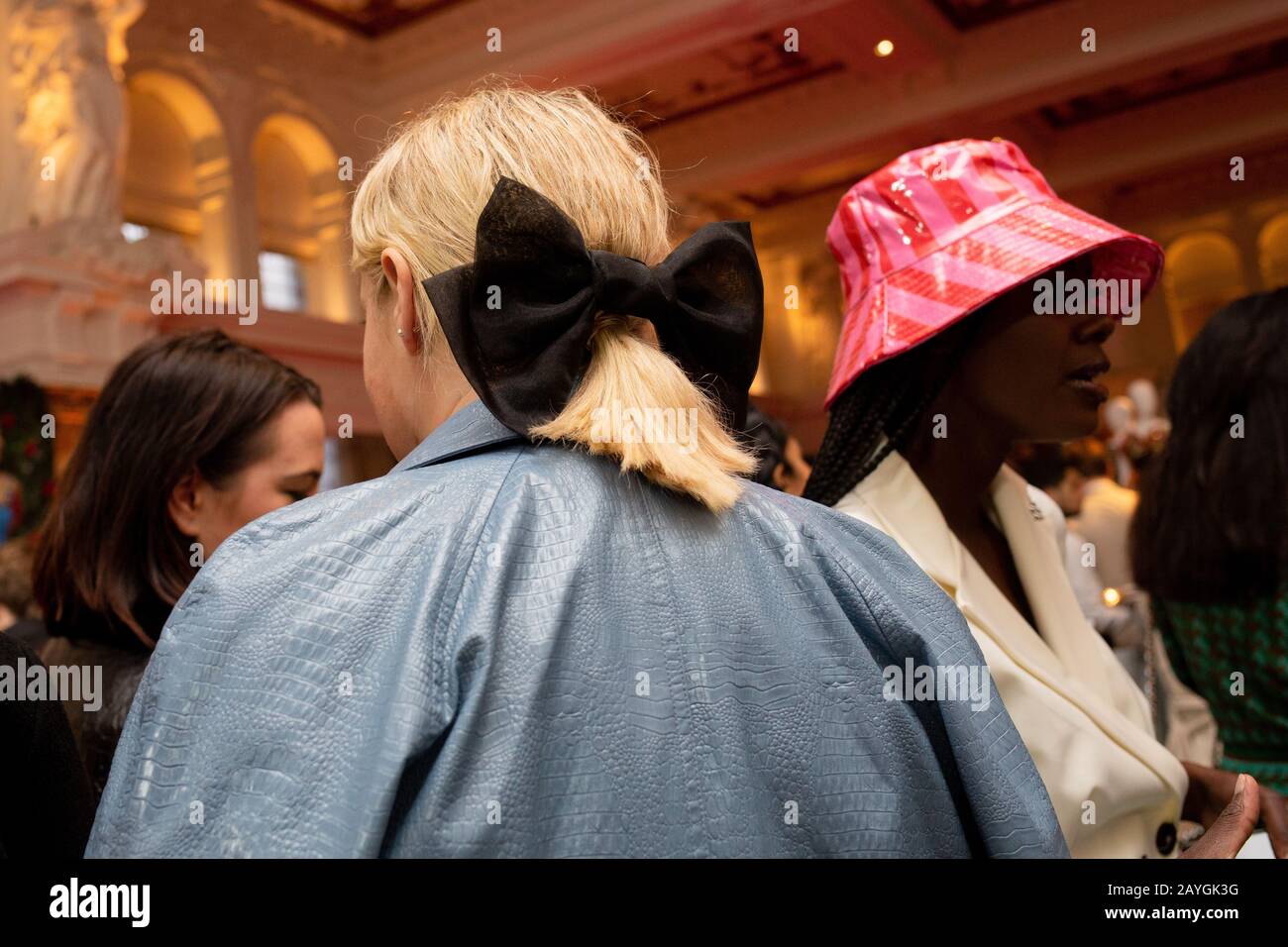 Les invités photographiés lors de la présentation du RIXO qui s'est tenue à l'hôtel Kimpton Fitzroy dans le cadre de la semaine de la mode de Londres, février 2020. Banque D'Images