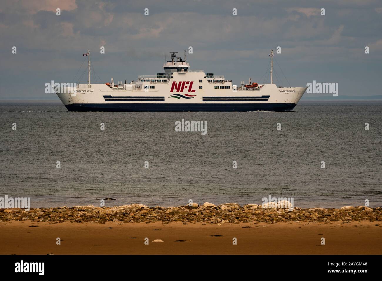 La Confédération MV assure un service saisonnier de traversier par roulement/déploiement entre Caribou, Nouvelle-Écosse, et Wood Islands, Île-du-Prince-Édouard, Canada. Banque D'Images
