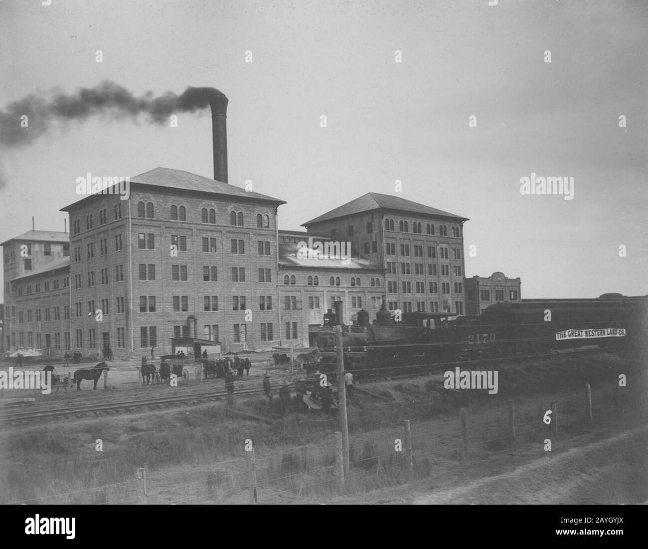 Francis Marion Steele Garden City Zuckerfabrik Und Zug. Banque D'Images