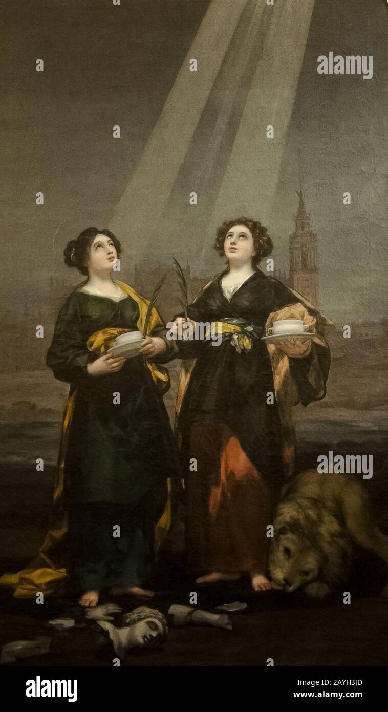 Francisco Goya (1746-1828) - Heilige Justa En Rufina - Kathedraal Sevilla 19-03-2011 11-21-29. Banque D'Images