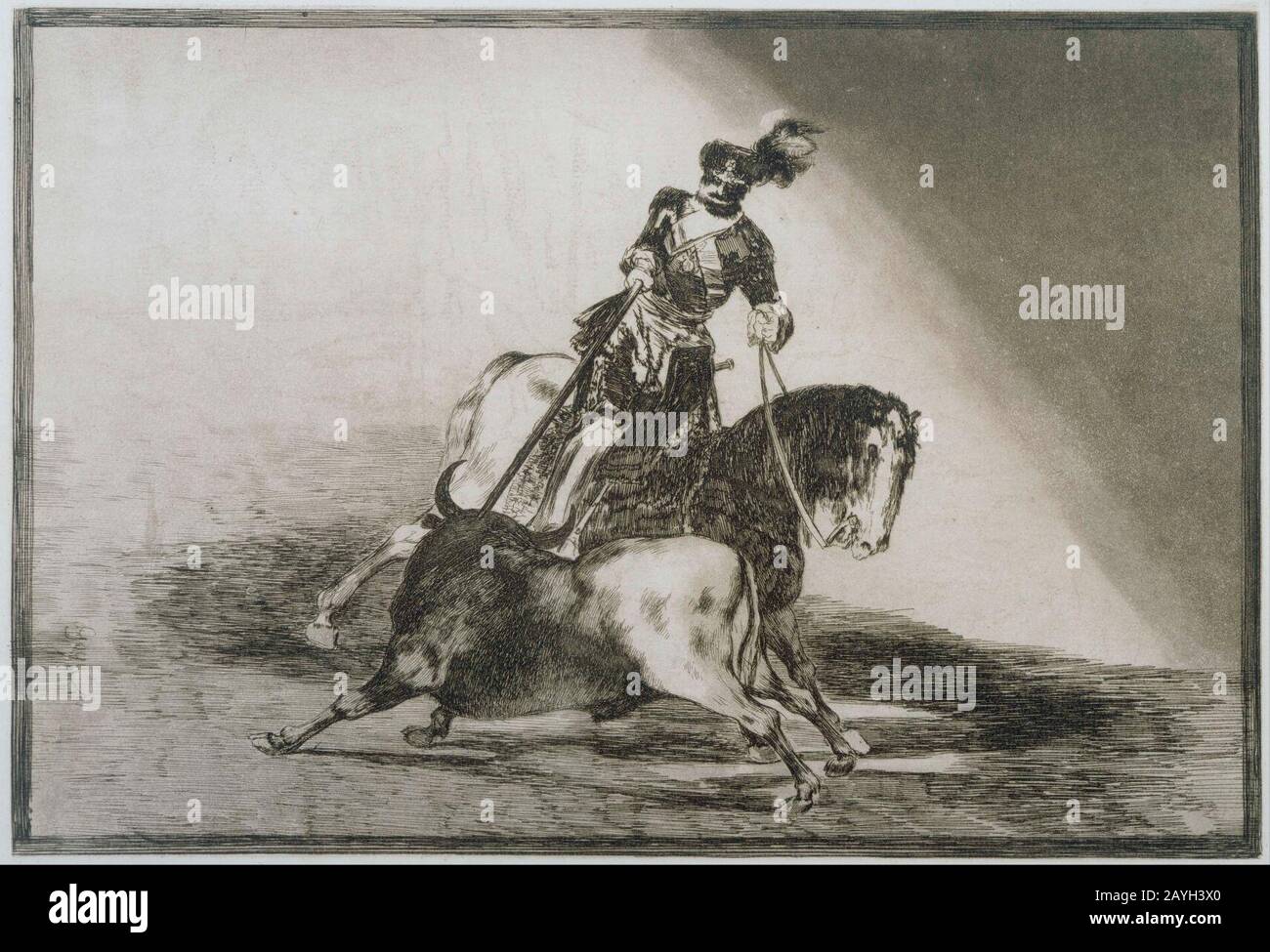 Francisco José de Goya - Charles Quint Lançant un taureau Banque D'Images