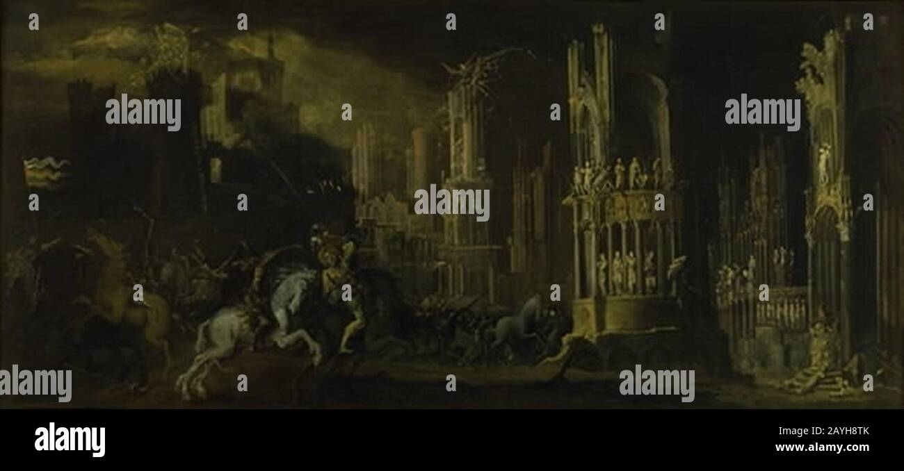 François De Nomé - Fantasy Architectural Avec La Conversion De Saül (Saint Paul) Banque D'Images