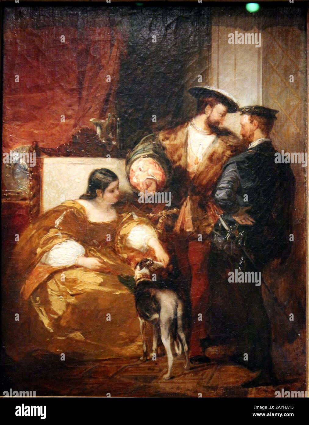 François Ier, Charles Quin et la duchesse d'Étampes - Richard Parkes Bonington - MBA Lyon 2014. Banque D'Images