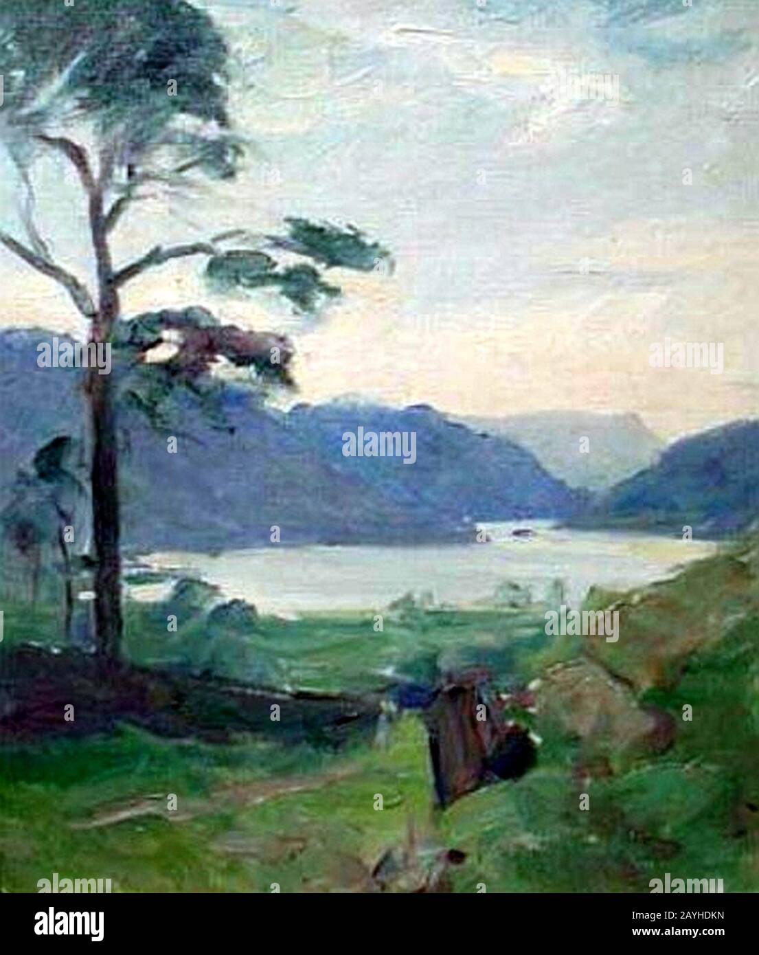 Frank Bramley - Lac Thislemere Cumberland. Banque D'Images