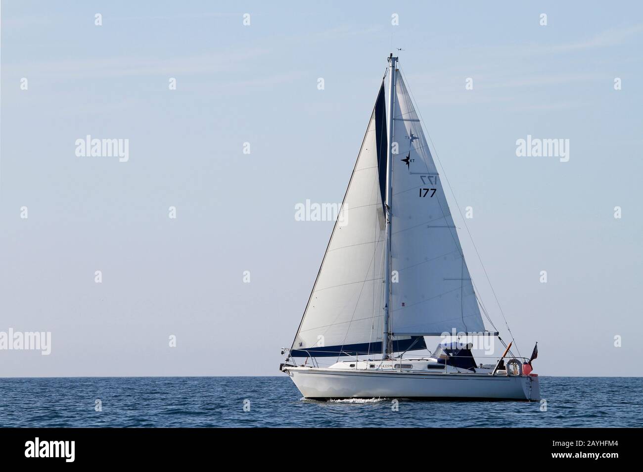 À L'Ouest, Konsort Yacht À Voile 'Kalessin', Mingulay, Western Isles, Ecosse Banque D'Images