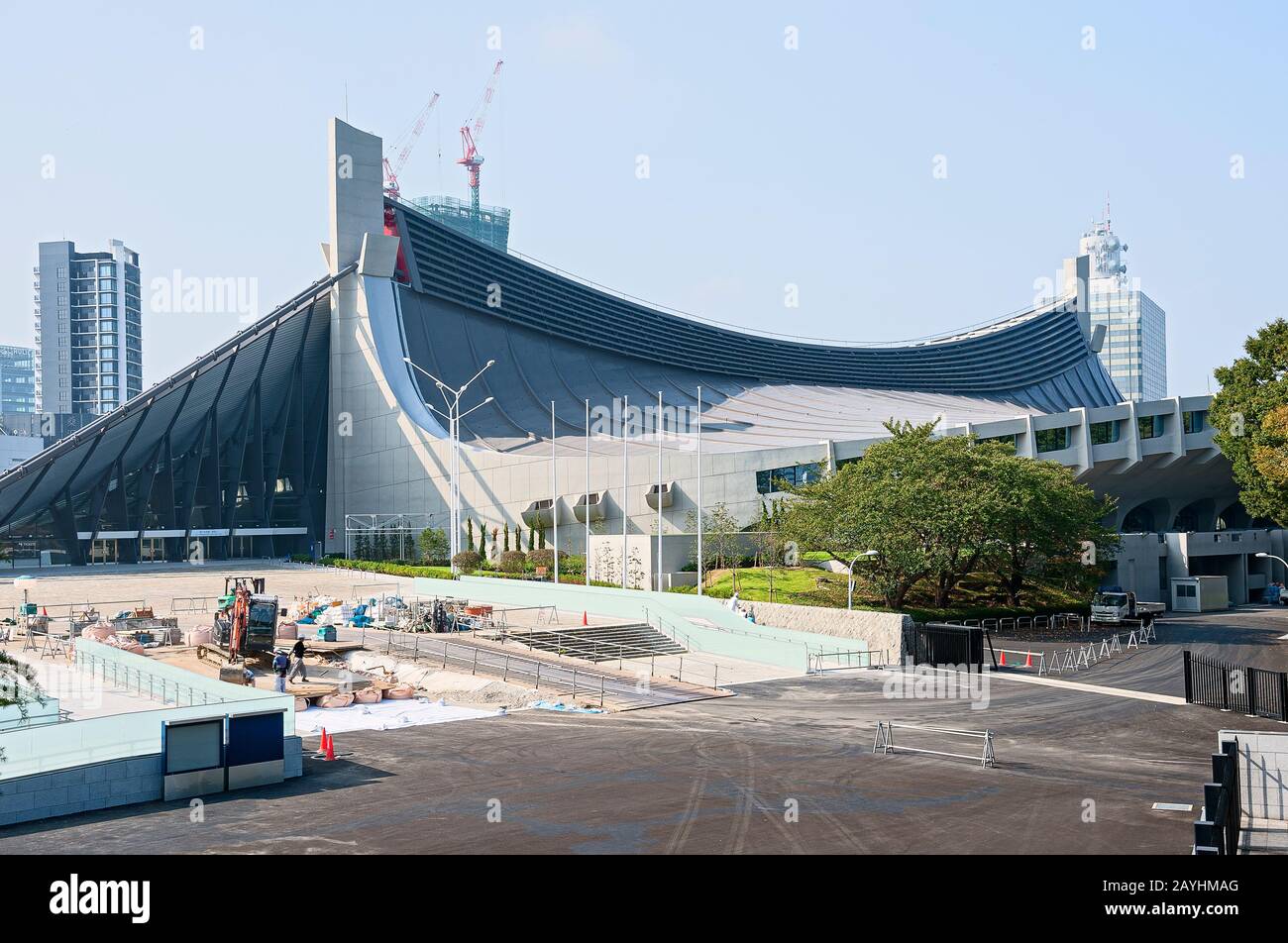 Kenzo Tange Yoyogi Gymnase national Japon Tokyo Jeux Olympiques 2020 lieu Banque D'Images