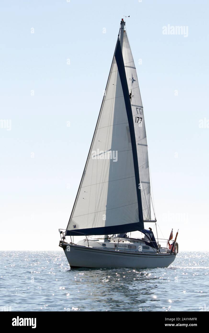 À L'Ouest, Konsort Yacht À Voile 'Kalessin', Mingulay, Western Isles, Ecosse Banque D'Images