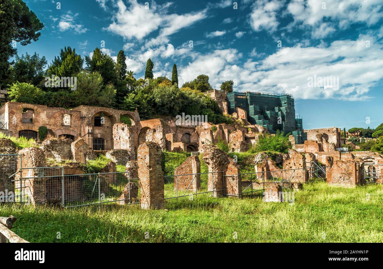 Ruines du Forum romain de Rome, Italie Banque D'Images
