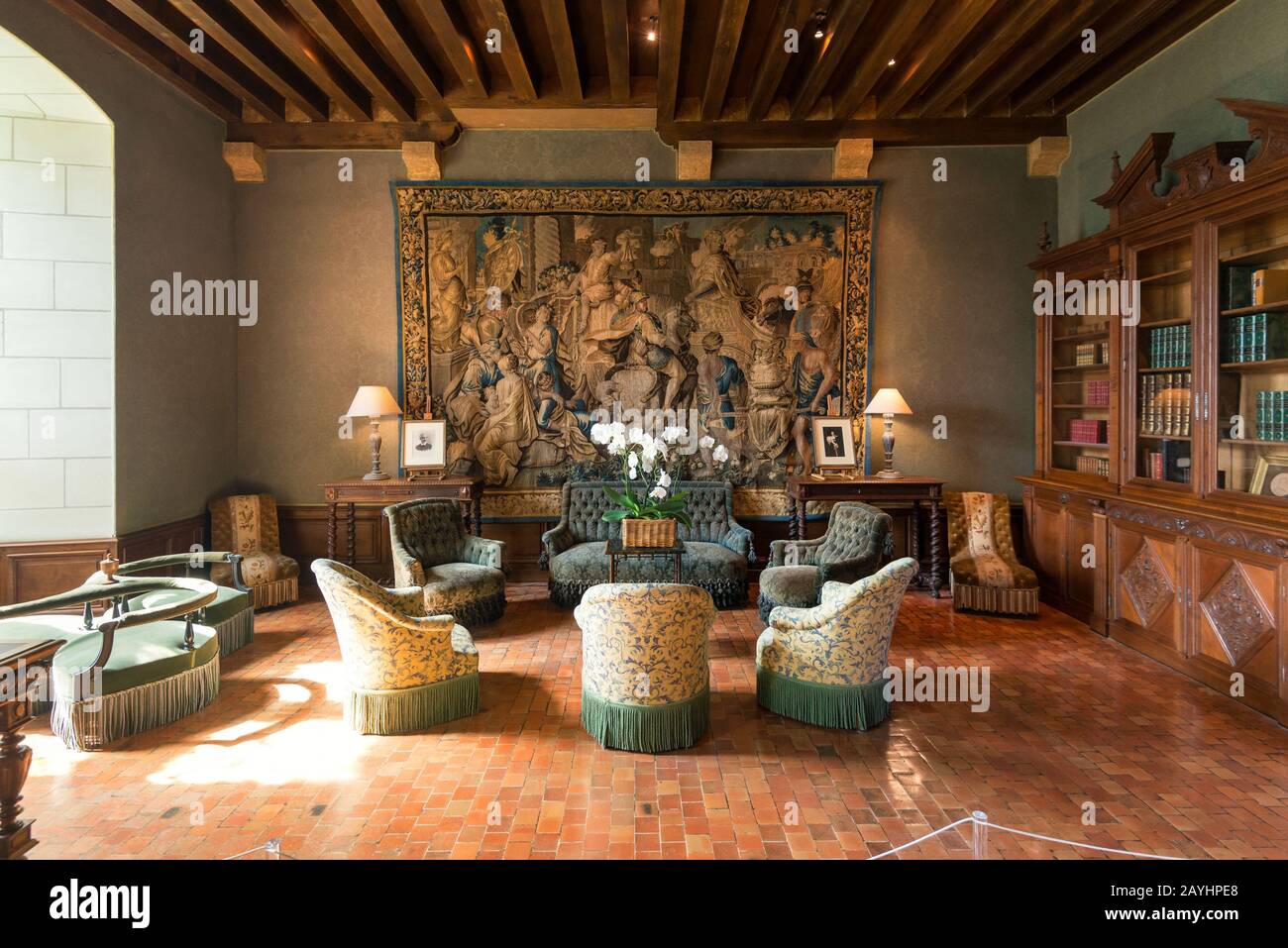 France - 20 SEPTEMBRE 2013 : Château intérieur de Chaumont-sur-Loire, France. Ce château est situé dans la vallée de la Loire, a été fondé dans le 10ème centu Banque D'Images