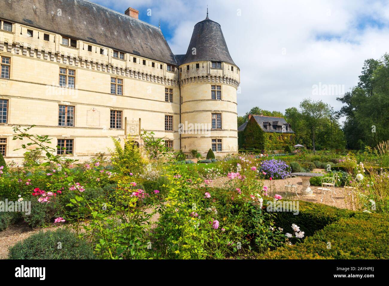 Le château de l'Islette, France. Ce château Renaissance est situé dans la vallée de la Loire, construit au XVIe siècle et est une attraction touristique. Banque D'Images