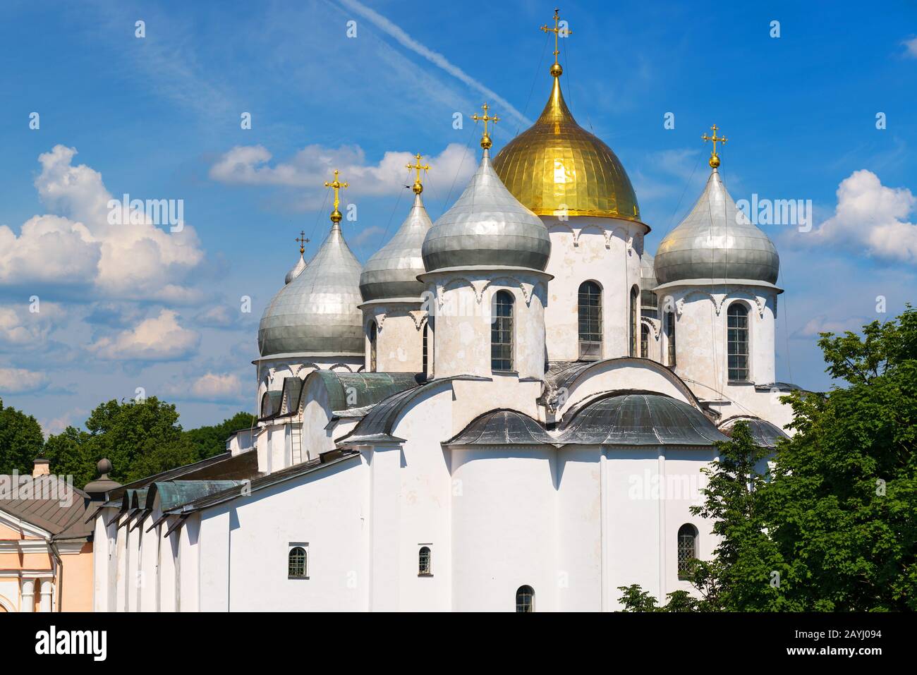 La cathédrale Sainte-Sophie (la Sainte Sagesse de Dieu) à Veliky Novgorod (Novgorod le Grand), Russie Banque D'Images