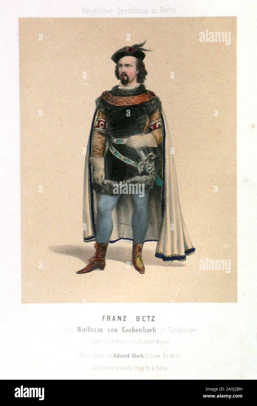 Franz Betz als Wolfram von Eschenbach. Banque D'Images