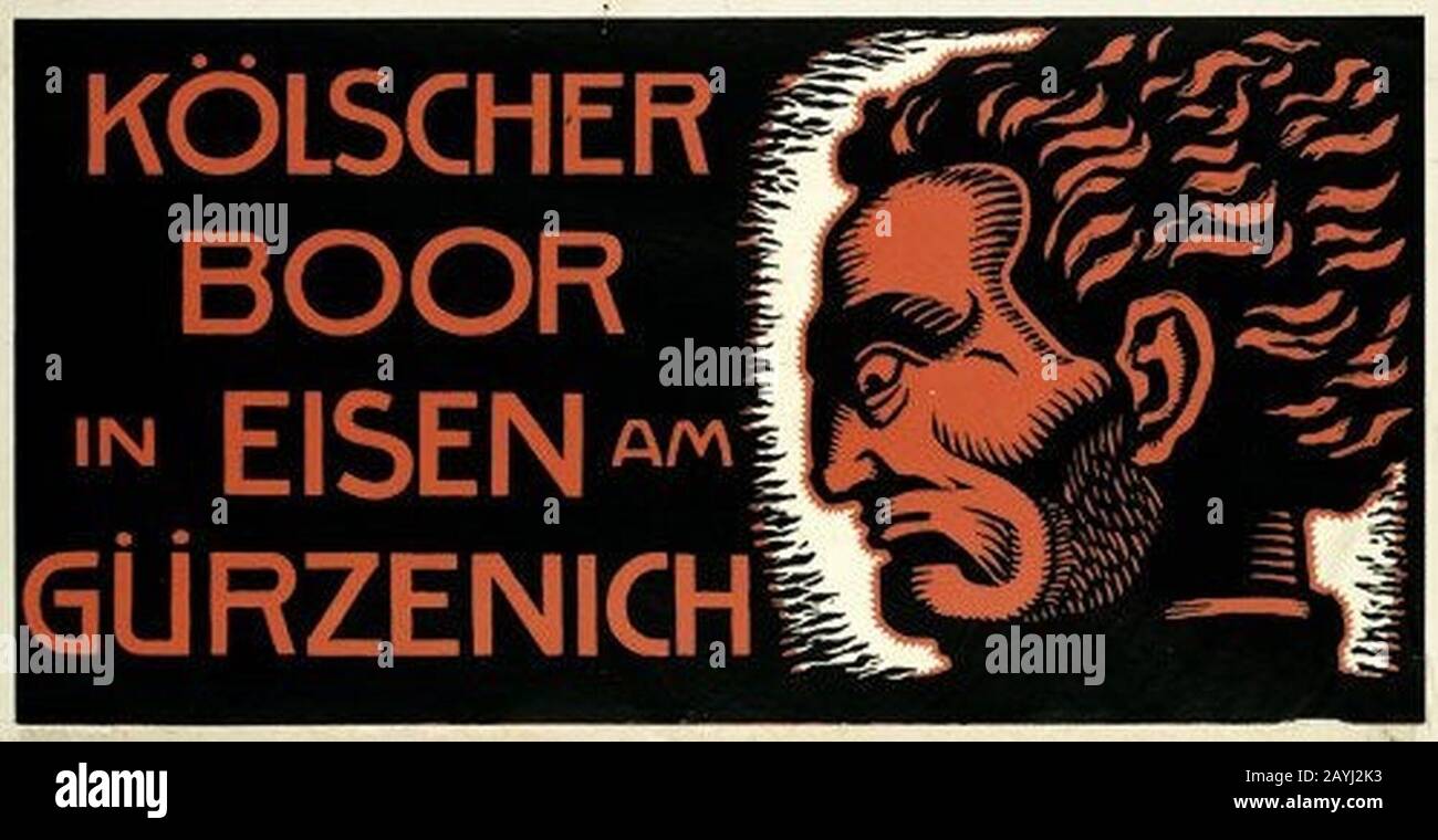 Franz Brantzky - Kölscher Boor in Eisen am Gürzenich 1915 poster 32.7 by 62.7 cm. Banque D'Images
