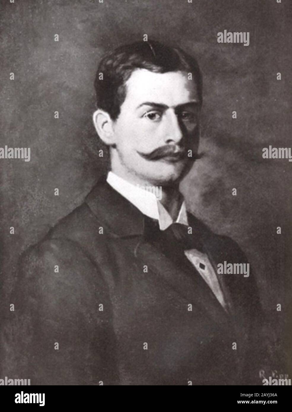 Franz Epp, Portarit V.s. Vater Rudolf Epp 1893. Banque D'Images