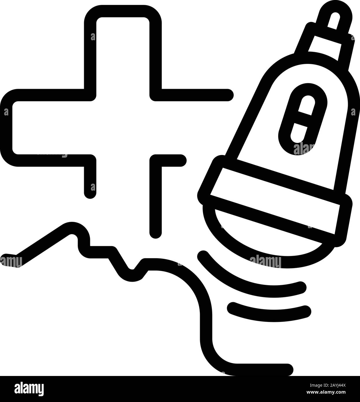 Icône d'échographie thyroïdienne de la glande. Contour de la glande thyroïde icône vecteur d'ultrasons pour la conception de Web isolé sur fond blanc Illustration de Vecteur