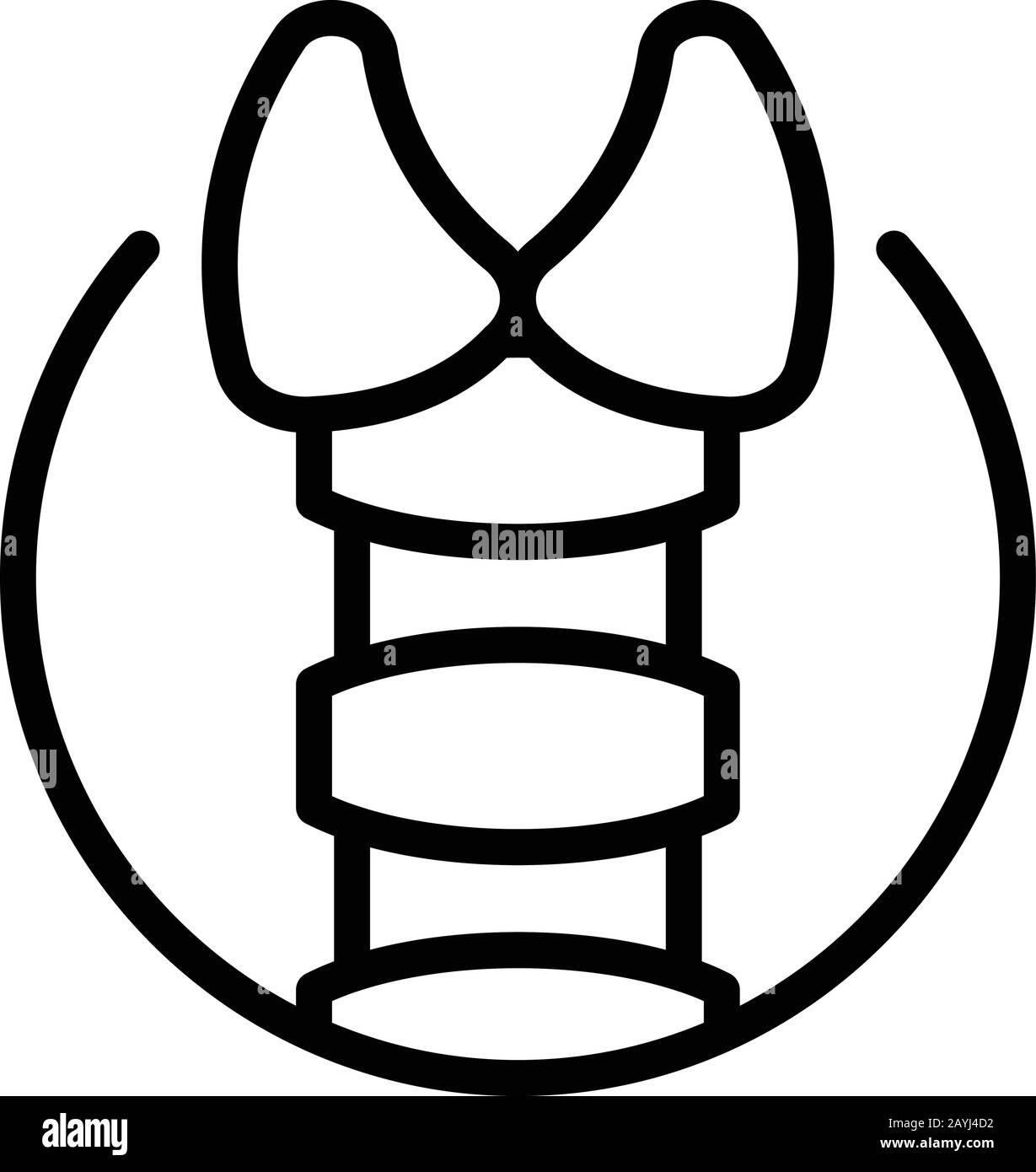 Icône thyroïde de la glande. Contour de la glande thyroïde vecteur icône pour la conception de web isolé sur fond blanc Illustration de Vecteur