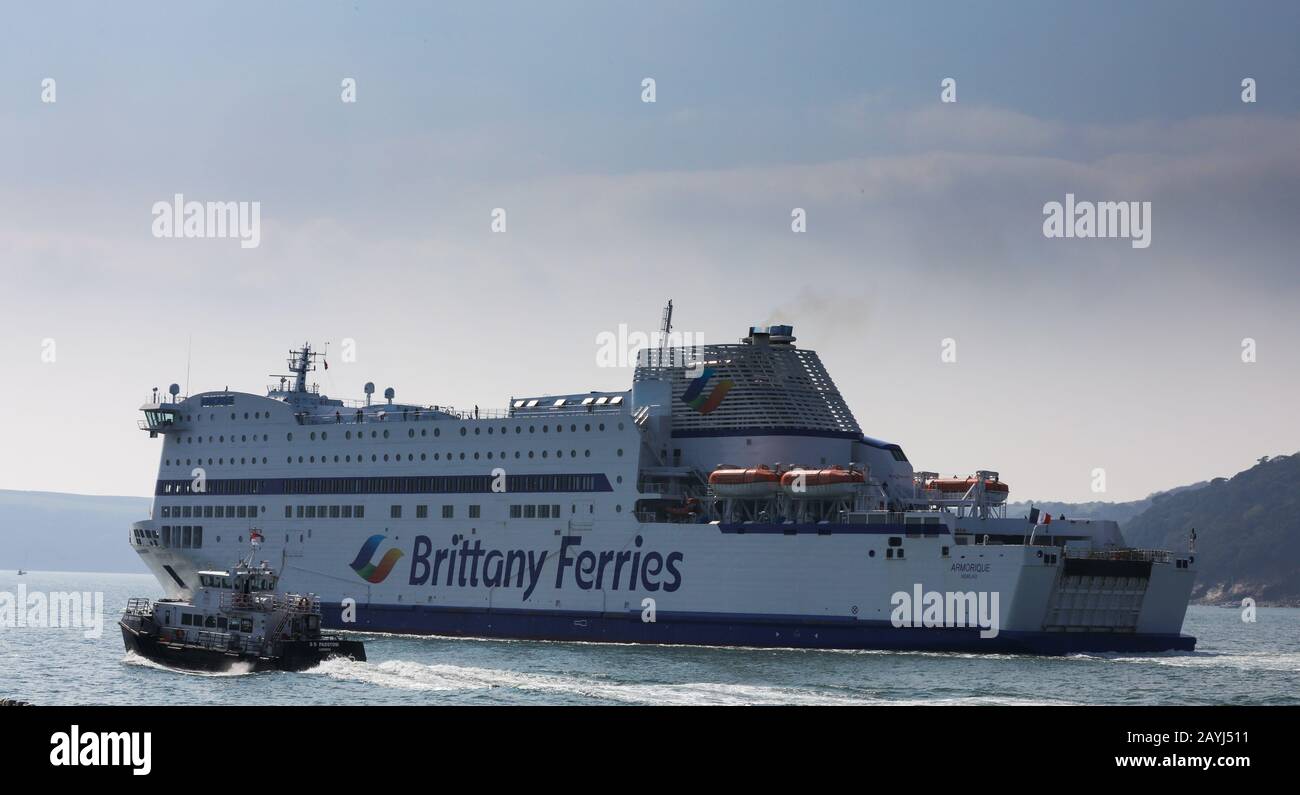 Brittany Ferries MV Armorique partant de Plymouth Banque D'Images