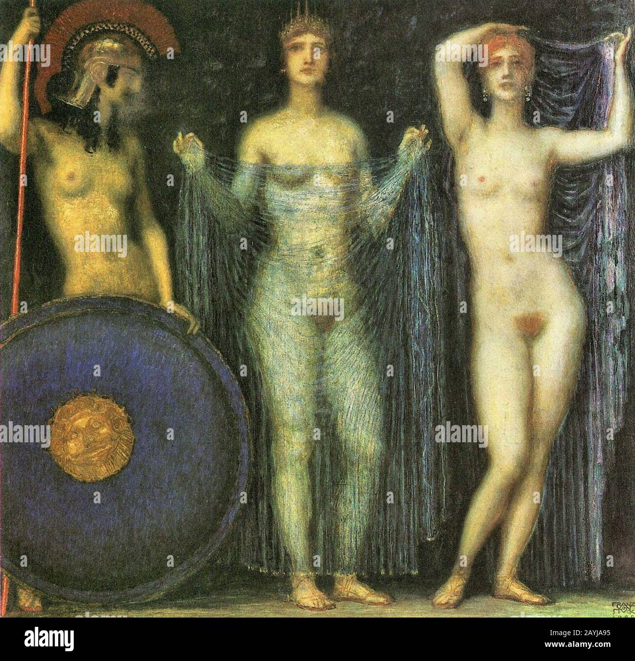 Franz von Coincé - Les trois déesses Athena, Hera et Aphrodite, 1923. Banque D'Images