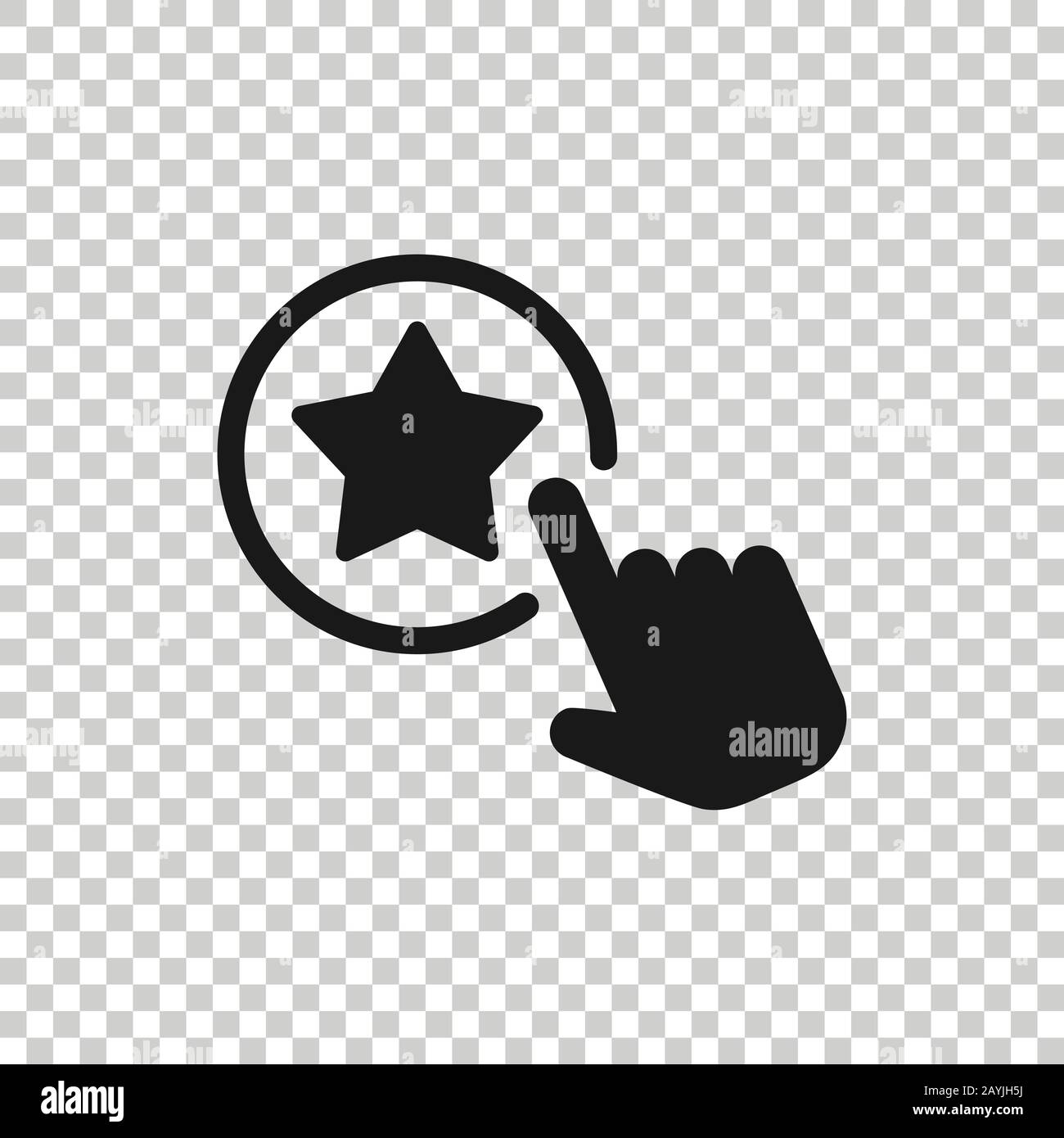 Cliquez sur l'icône de la carte de fidélité dans le style. Main sur récompenser vector illustration sur fond blanc isolé. Business concept. Illustration de Vecteur