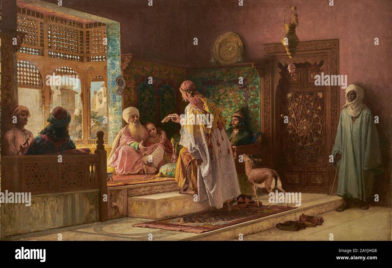 Frederick Arthur Bridgman - Le Messager, 1879. Banque D'Images