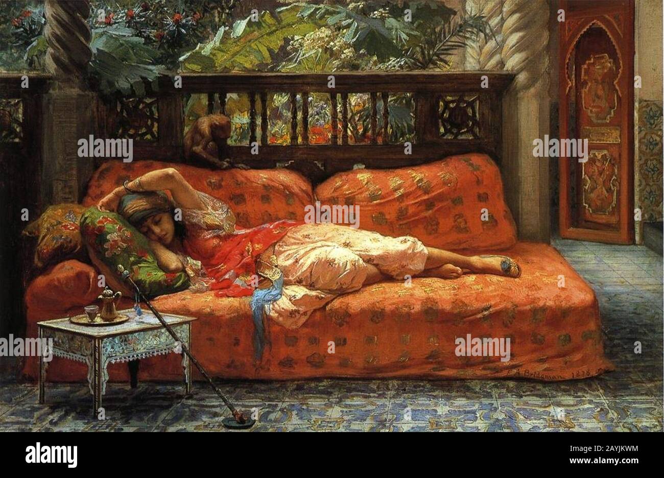 Frederick-Arthur-Bridgman-La-Siesta. Banque D'Images