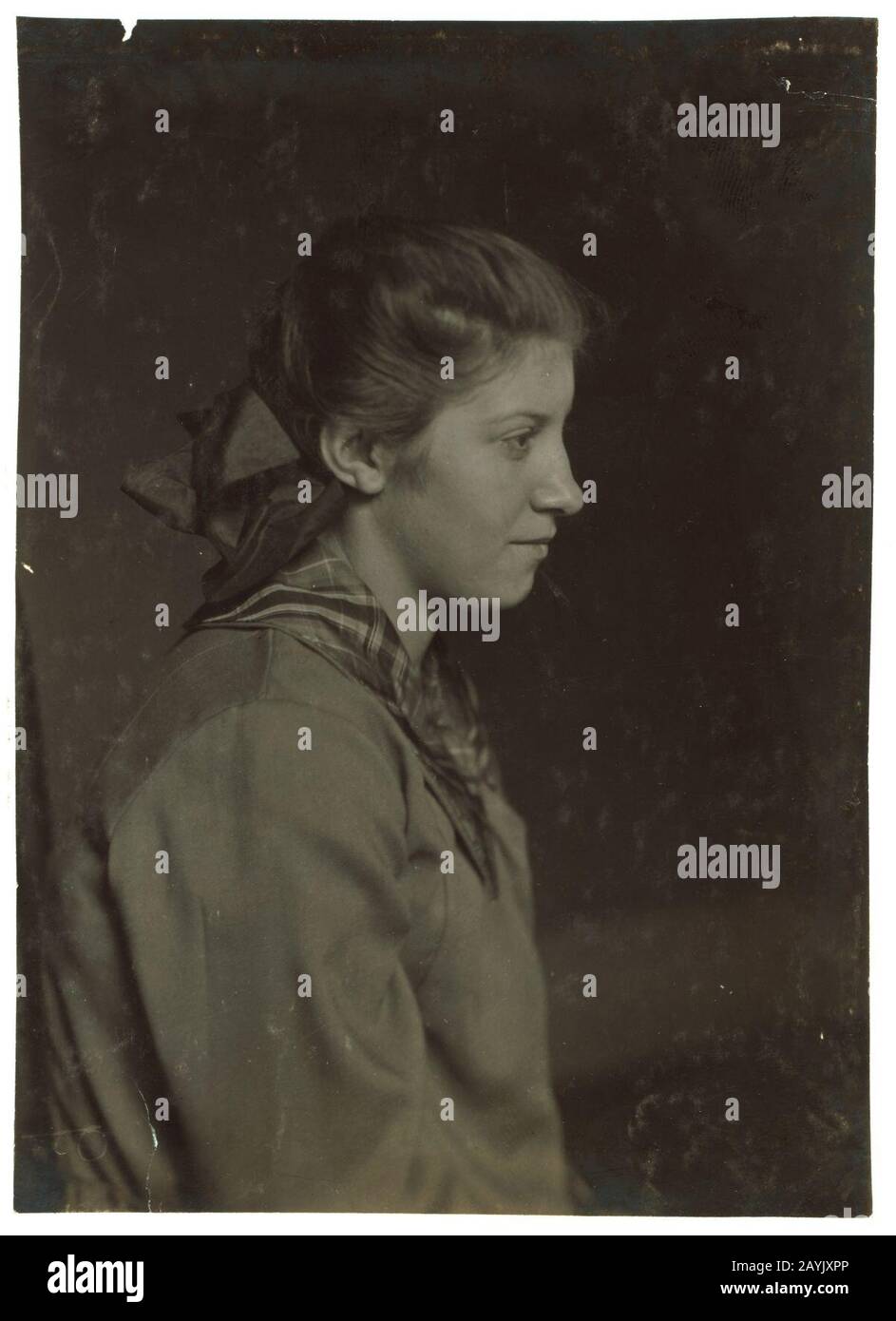Français - Albertine Angelhart, 35 rue Gangion - 14 ans 2 janvier - gauche en 4ème année. Weaver Dans Flint Mill. Demander un certificat. Avait été un tisserand un mois dans un moulin et deux jours Banque D'Images