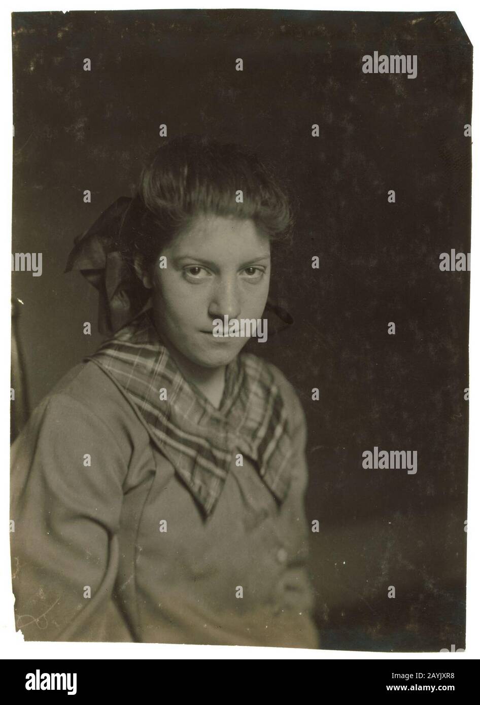 Français - Albertine Angelhart, 35 rue Gangion - 14 ans 2 janvier - gauche en 4ème année. Weaver Dans Flint Mill. Demander un certificat. Avait été un tisserand un mois dans un moulin et deux Banque D'Images