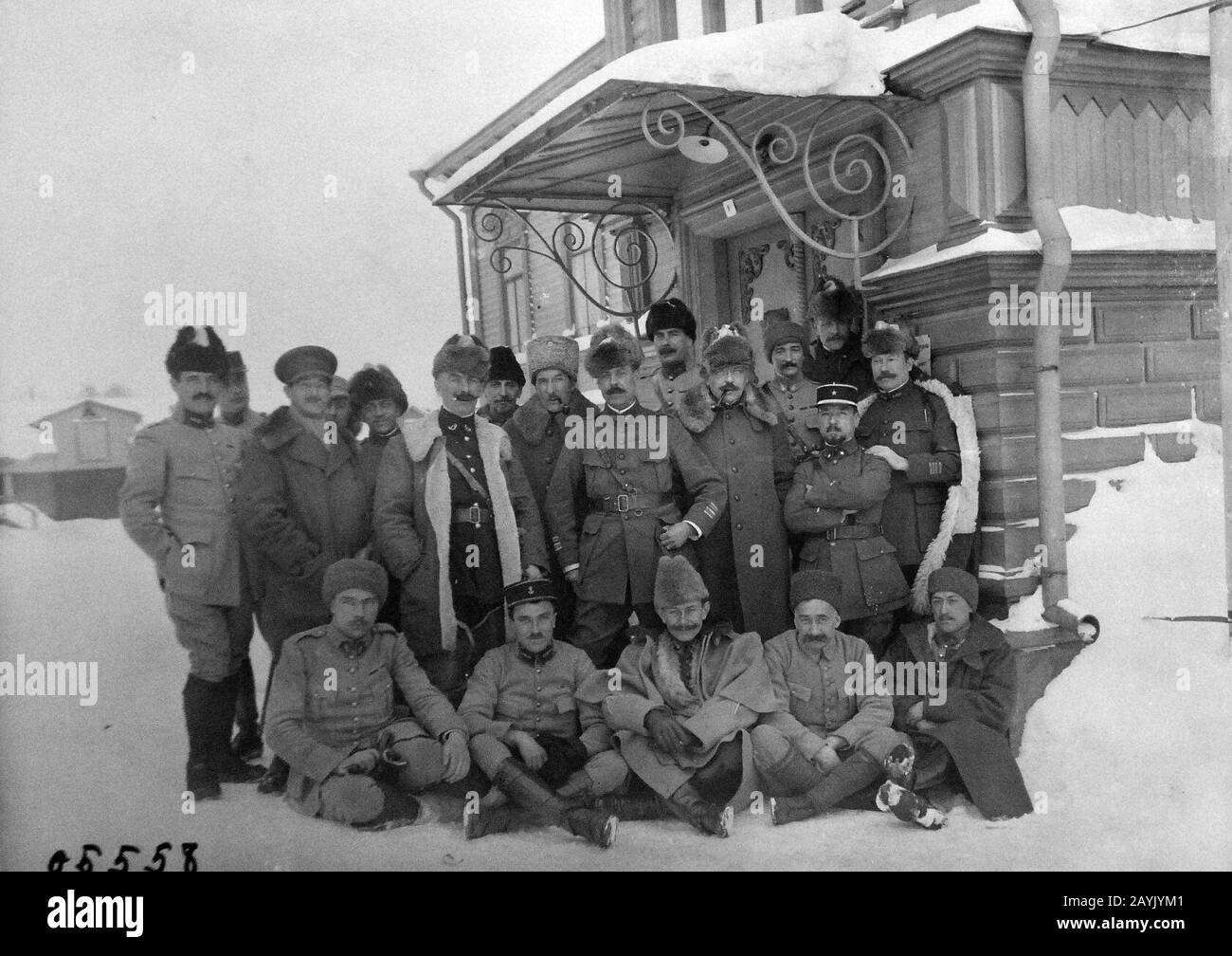 Mission militaire française à Archange, Colonel Dunop au centre, Intevention russe 1918-1920 (5558) (18342003755). Banque D'Images