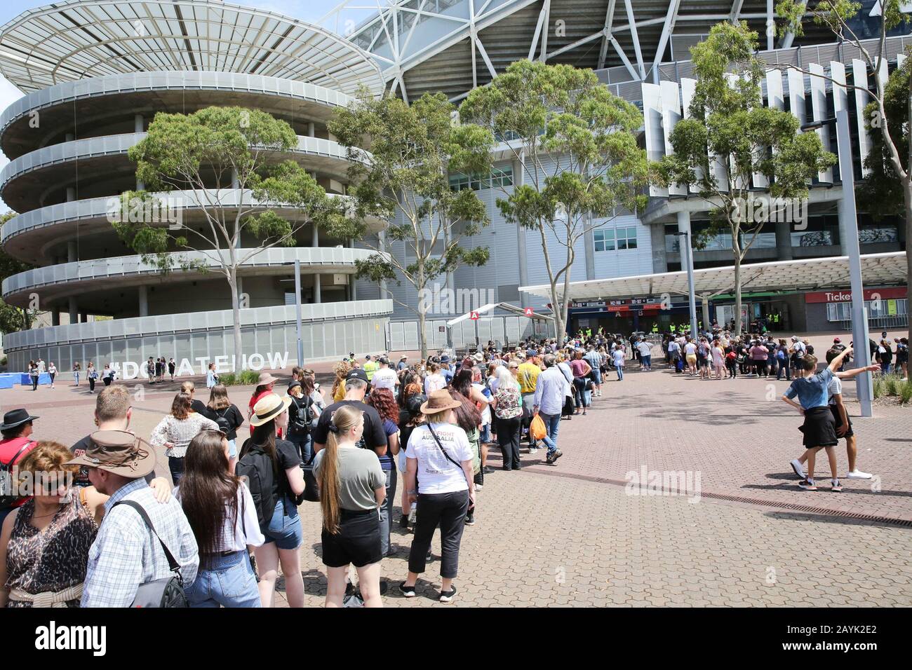 16 février 2020: Rassemblement de foules au Concert de Fire Fight Australia pour le National bushfire relief au stade ANZ le 16 février 2020 à Sydney, Nouvelle-Galles du Sud Australie (Credit image: © Christopher Khoury/Australian Press Agency via ZUMA Wire) Banque D'Images
