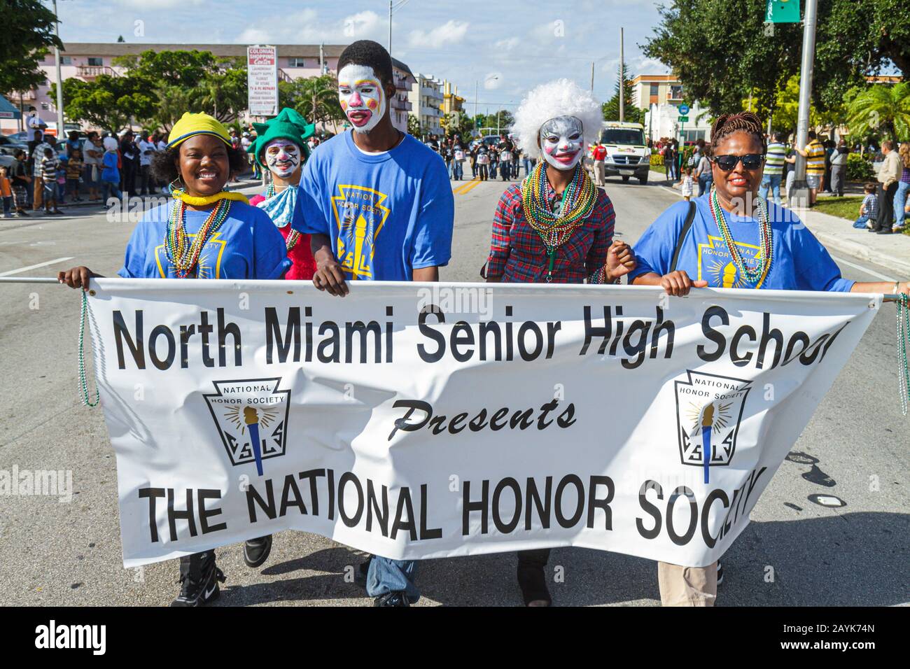 Miami Florida,North Miami,Winternational Thanksgiving Day Parade,ne 125th Street,événement local,célébration,Black Blacks African African ethnicité minoritaire Banque D'Images