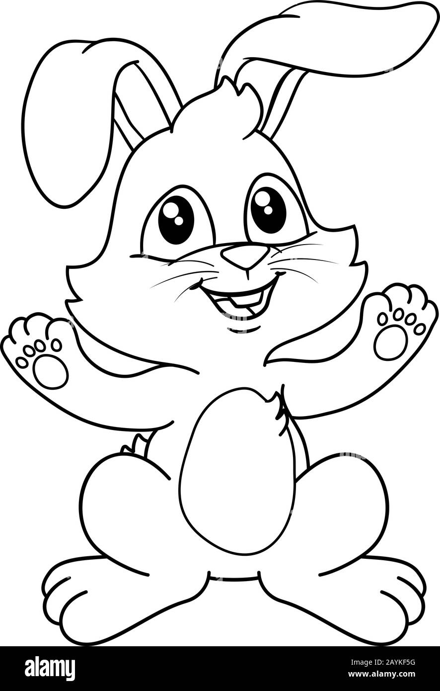 Lapin de Pâques Lapin Cartoon Illustration de Vecteur