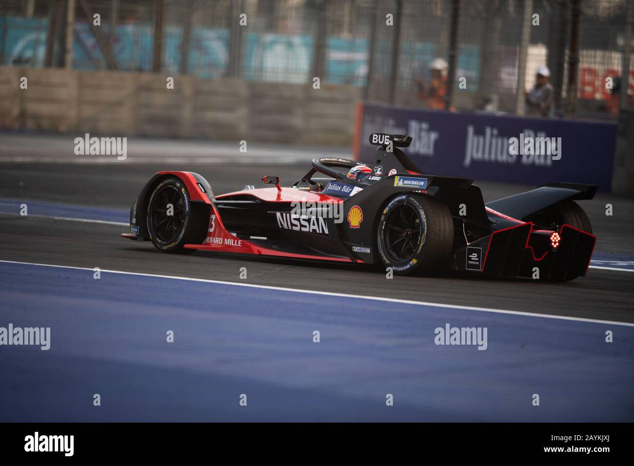 Mexico, Mexique. 15 février 2020. Le pilote de Nissan e.barrages, Sébastien Buemi, de Suisse, est en compétition lors du championnat de Formule E ABB Mexico City E-Prix à Mexico, Mexique, le 15 février 2020. Crédit: Xin Yuewei/Xinhua/Alay Live News Banque D'Images