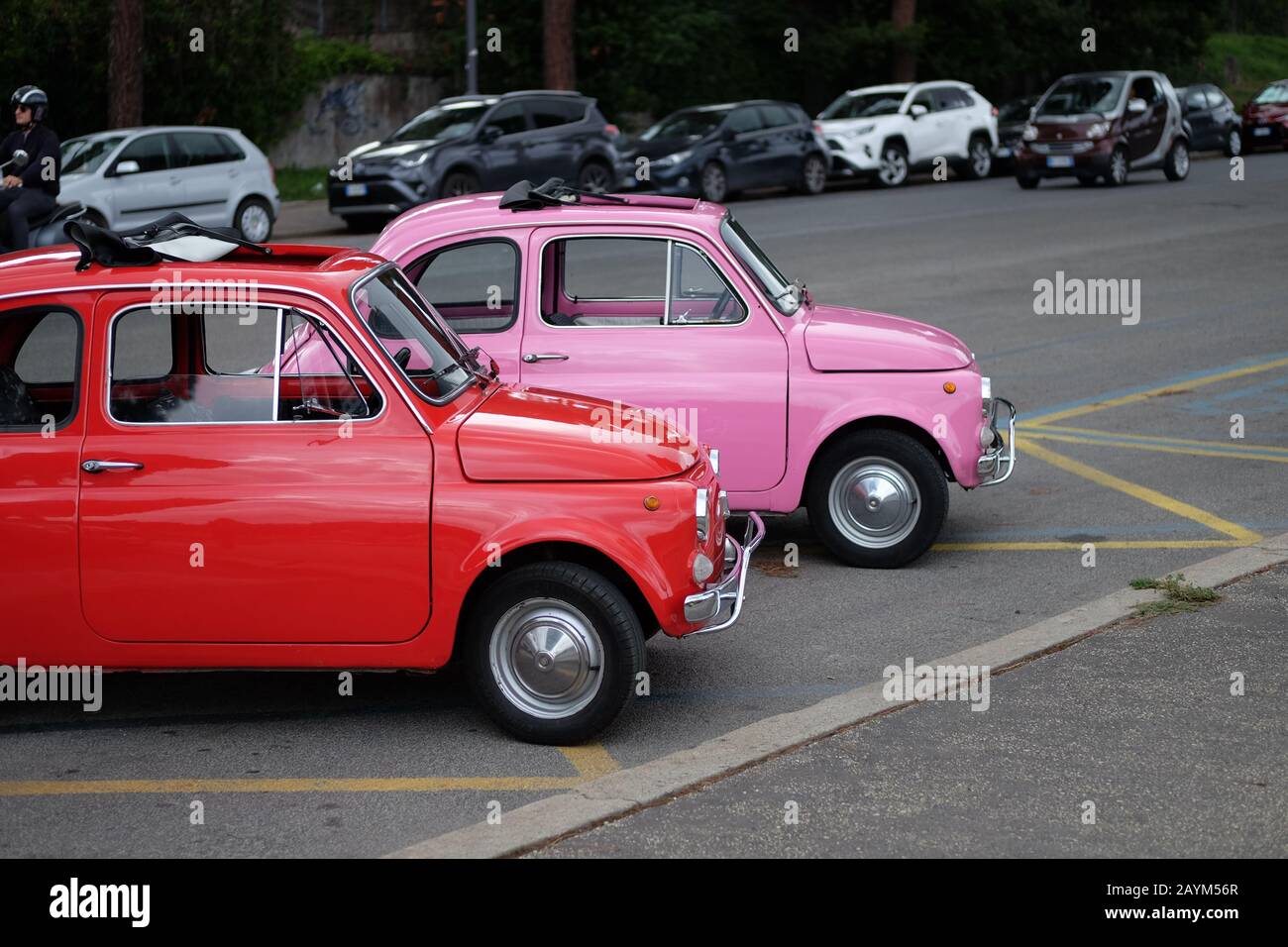 Fiat 500 « jumeaux » Banque D'Images