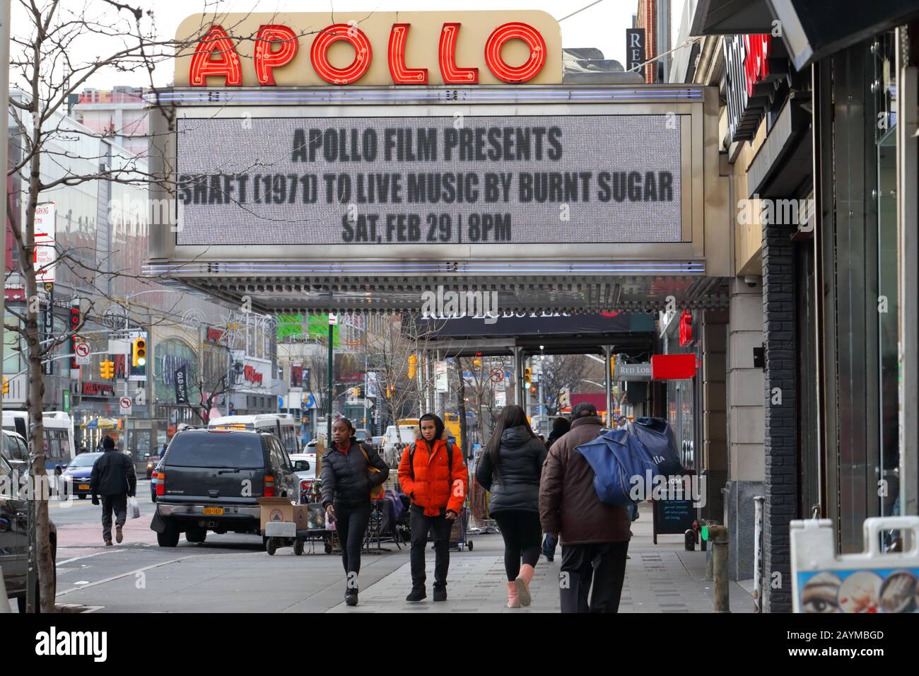 Apollo Theatre, 253 W 125ème St, New York, NY. Extérieur d'un célèbre théâtre à Harlem à Manhattan. Banque D'Images