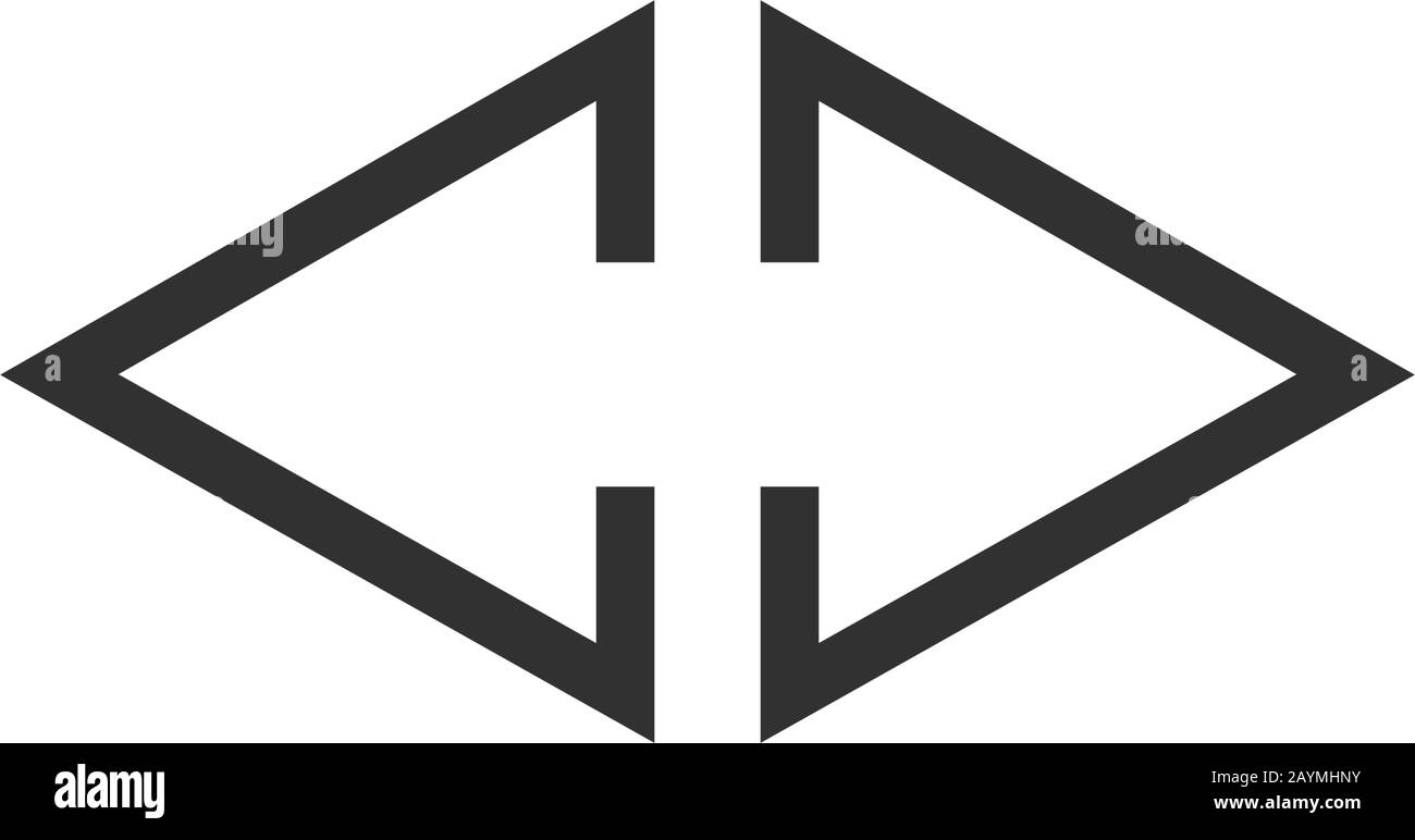 À droite à gauche du logo de la flèche d'orientation, lettre abstraite H. flèches du triangle abstrait, symbole commercial identité de la société. Illustration du vecteur de stock Illustration de Vecteur