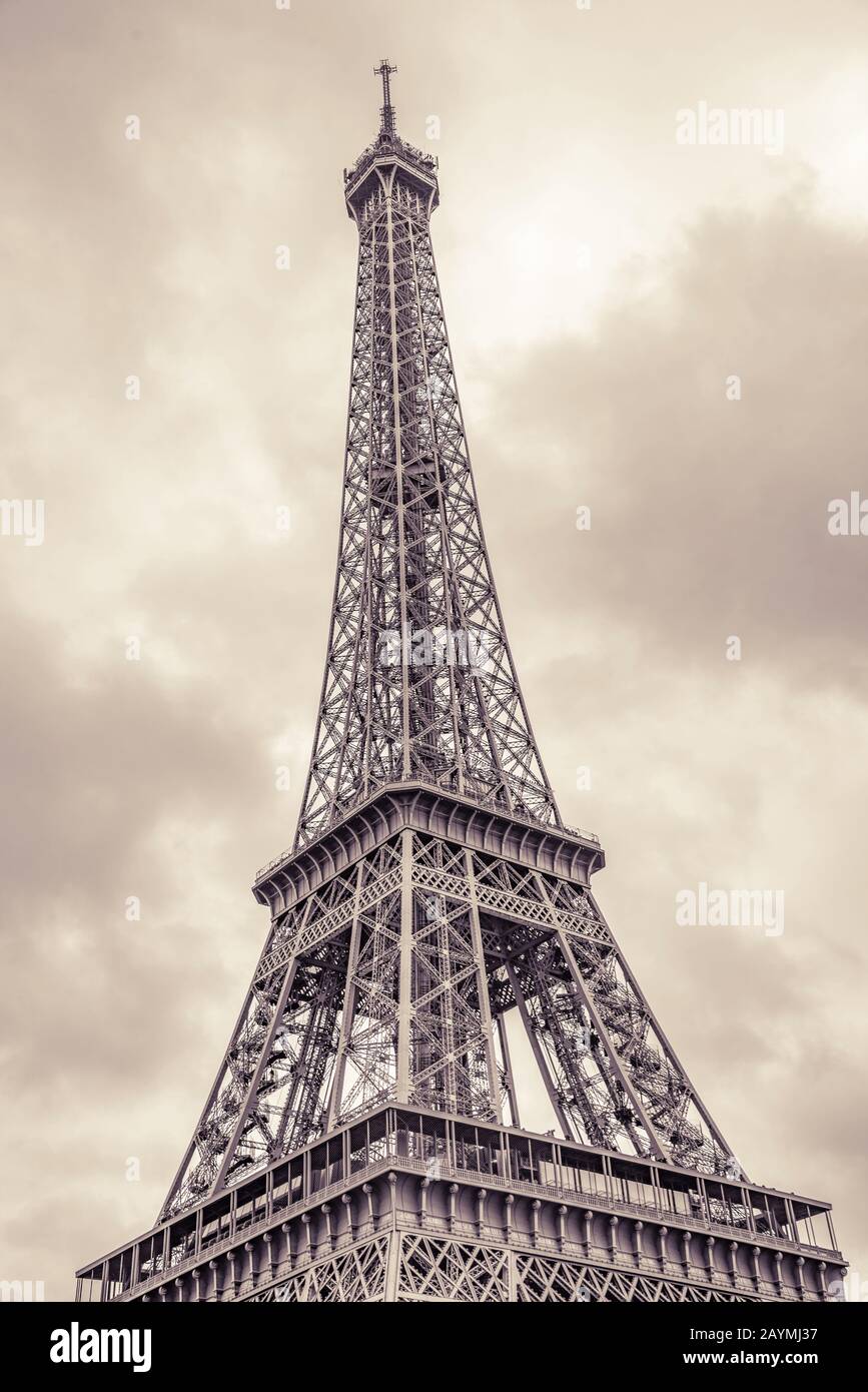 La Tour Eiffel. Photo vintage. Banque D'Images