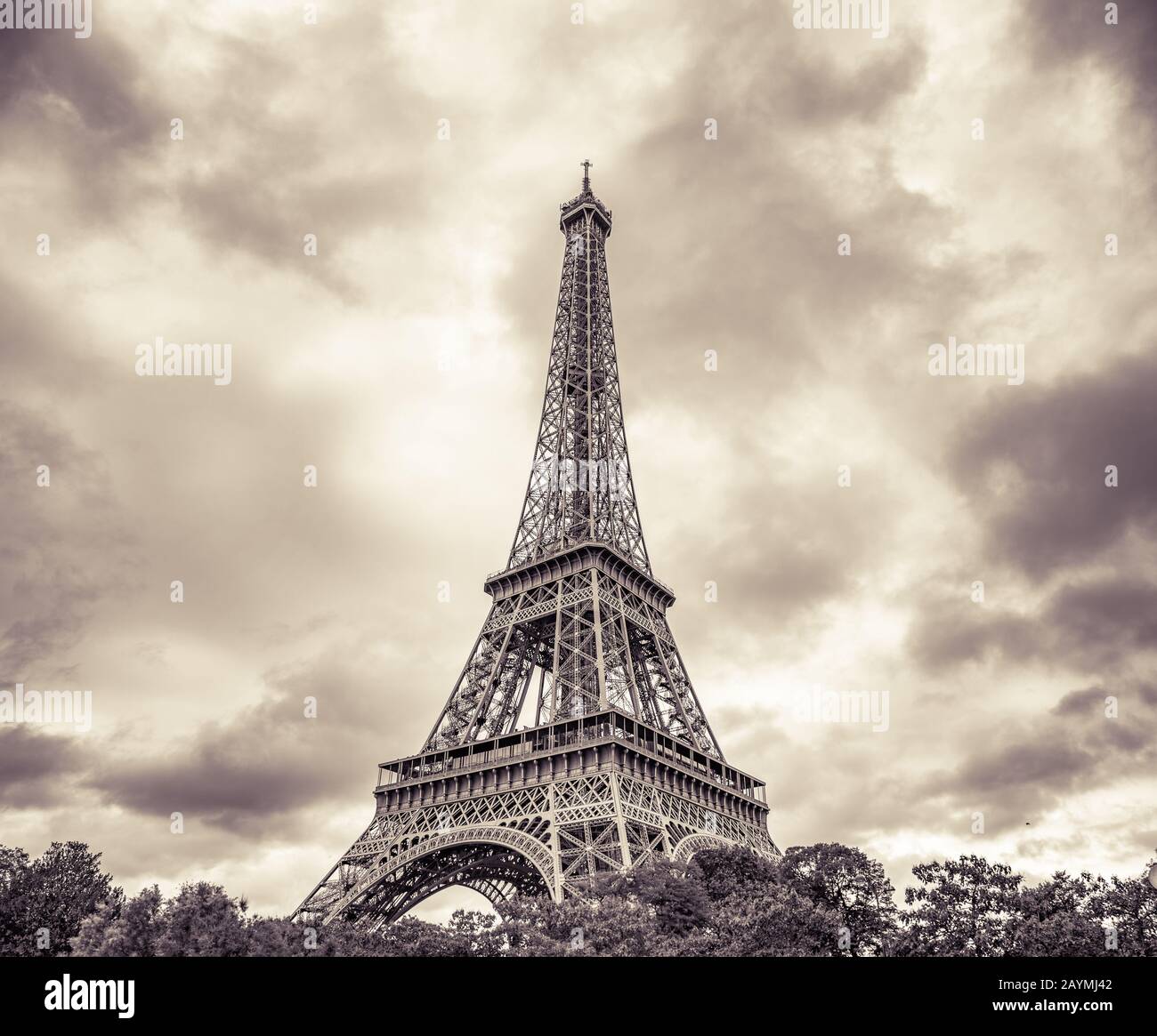 La Tour Eiffel. Photo vintage. Banque D'Images
