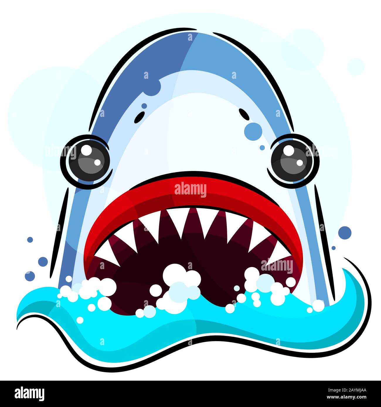 Illustration De Requin En Colère Adaptée À L'Impression De Cartes De Vœux, D'Affiches Ou De Tee-Shirts. Illustration de Vecteur