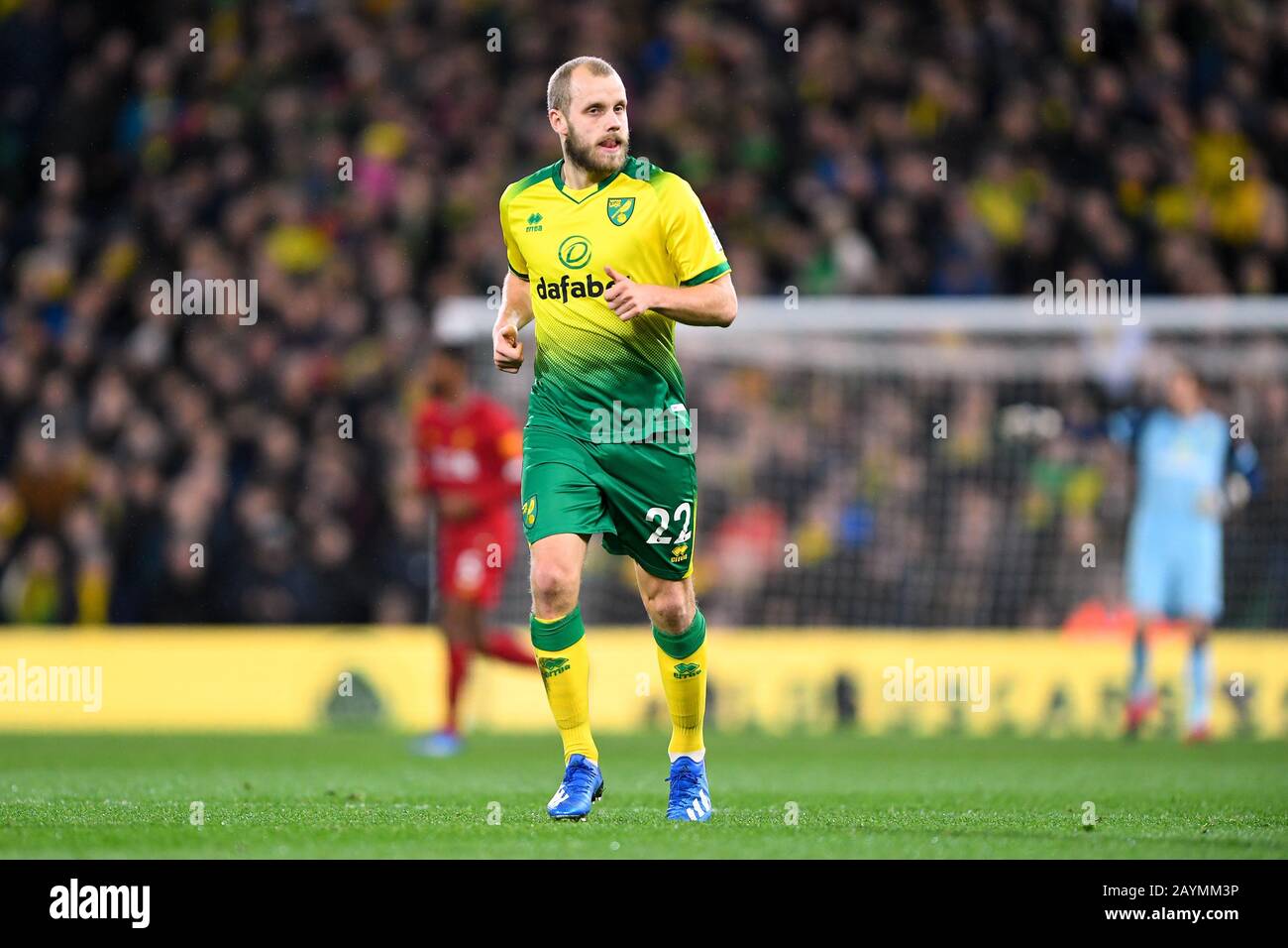 Norwich, Royaume-Uni. 15 février 2020. Teemu Pukki (22) de Norwich City lors du match de la Premier League entre Norwich City et Liverpool à Carrow Road, Norwich le samedi 15 février 2020. (Crédit: Jon Hobley | MI News) la photographie ne peut être utilisée qu'à des fins de rédaction de journaux et/ou de magazines, licence requise à des fins commerciales crédit: Mi News & Sport /Alay Live News Banque D'Images