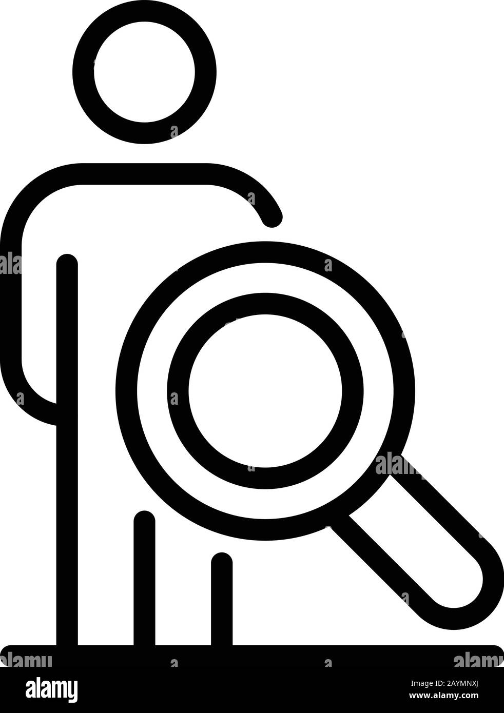 Icône de personne à rechercher dans une clinique privée, style de contour Illustration de Vecteur