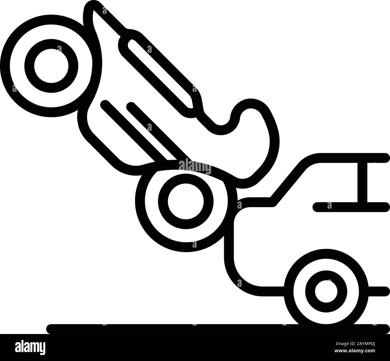 Icône d'accident de voiture de moto, style de contour Illustration de Vecteur