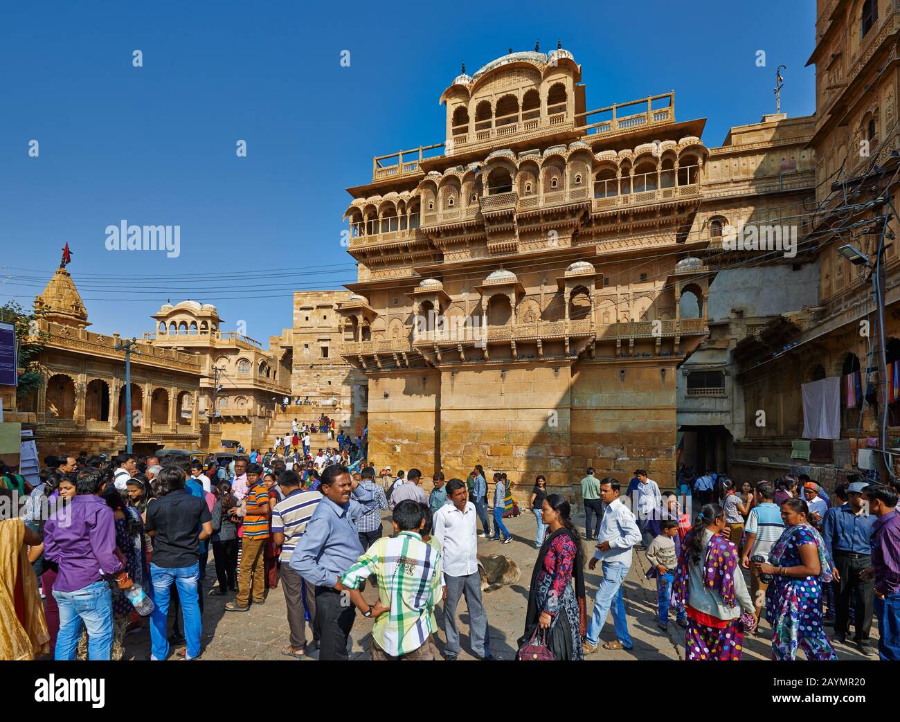 Raja Ka Mahal rois palais de Jaisalmer, Rajasthan, Inde Banque D'Images