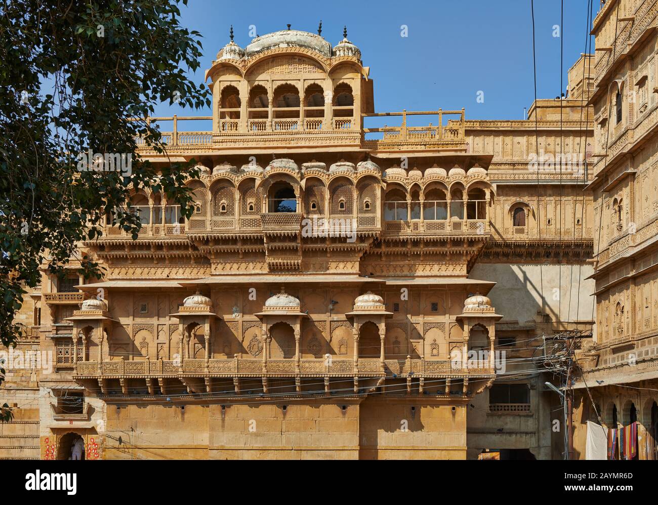 Raja Ka Mahal rois palais de Jaisalmer, Rajasthan, Inde Banque D'Images