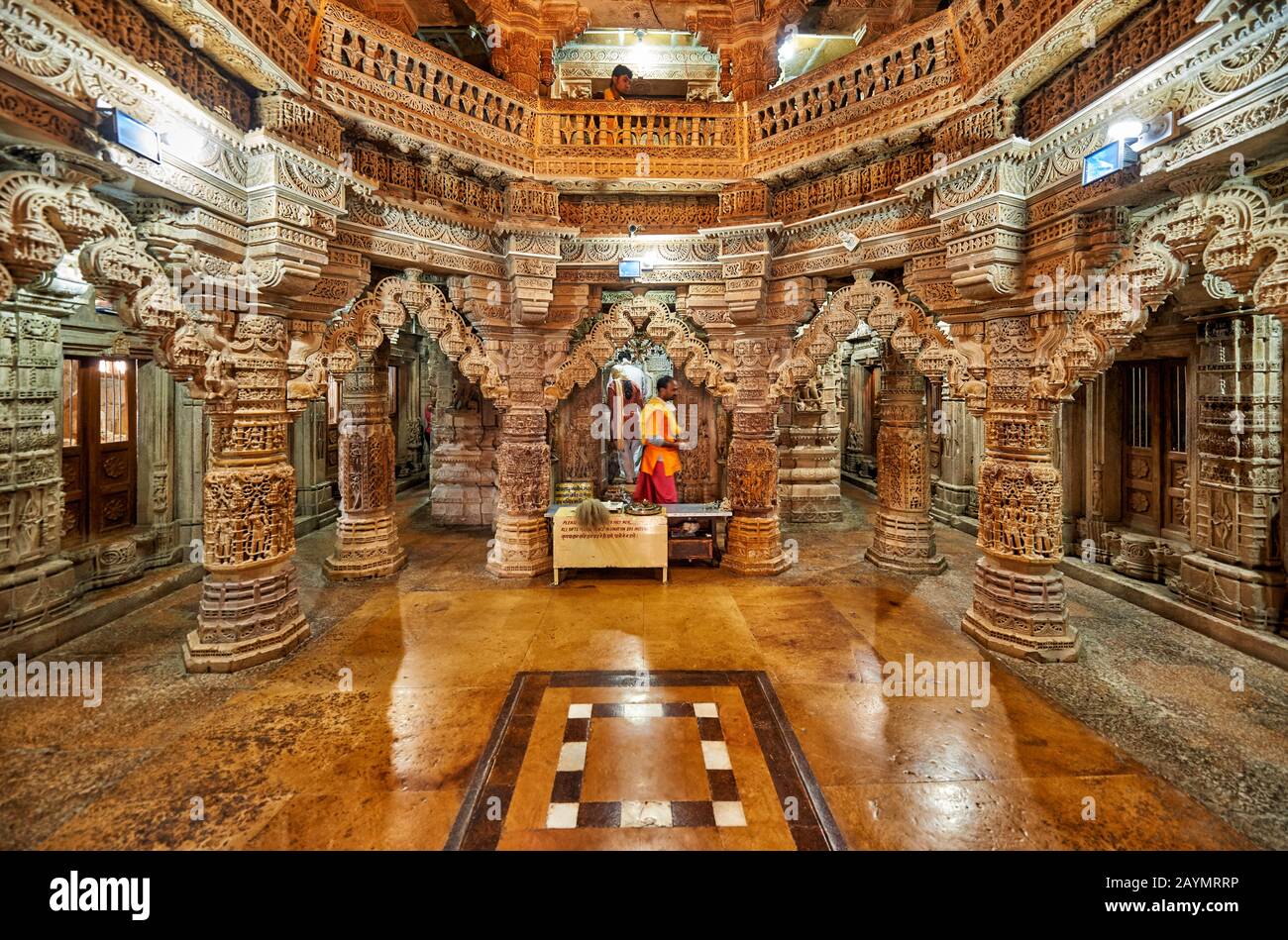 Temple Chandrarabhu Jain, Jaisalmer, Rajasthan, Inde Banque D'Images