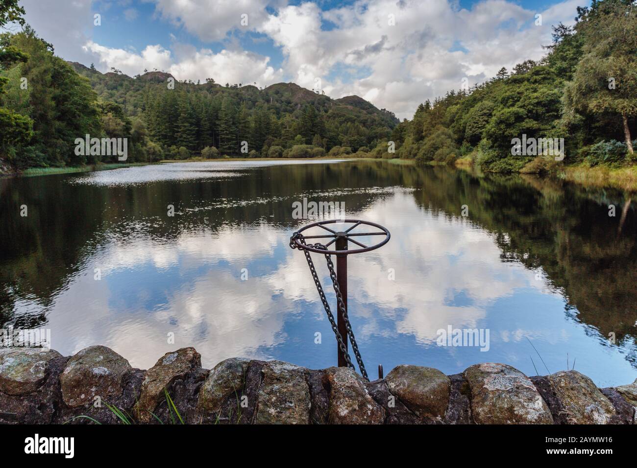 Le Yew Tree Tarn est un petit lac situé entre les villes d'Ambleside et Coniston, Lake District, Cumbria, Angleterre, Royaume-Uni Banque D'Images